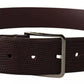 Dolce & Gabbana Dark Brown Calf Leather Silver Logo Metal Buckle Belt