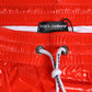 Dolce & Gabbana Red Nylon Drawstring Beachwear Shorts Swimwear