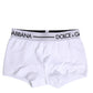 Dolce & Gabbana White Cotton Stretch Regular Boxer Underwear