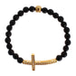 Gold Plated Sterling Bracelet with CZ Diamond Cross