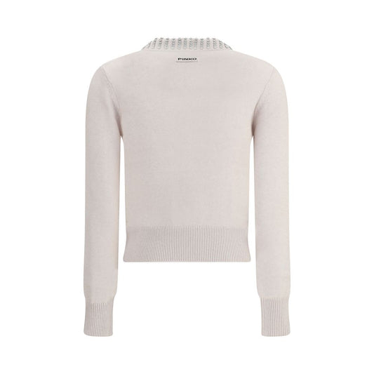 PINKO Rhinestone-decorated collar Sweater