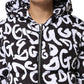Dolce & Gabbana Black White DG Mania Hooded Long Coat Jacket
