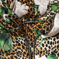 Dolce & Gabbana Multicolor Leopard Rose Puffer Quilted Jacket