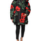 Dolce & Gabbana Black Floral Polyester Hooded Quilted Jacket
