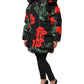 Dolce & Gabbana Black Floral Polyester Hooded Quilted Jacket
