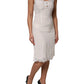 Dolce & Gabbana White Lace Gold DG Logo Silk Dress Sleepwear