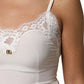 Dolce & Gabbana White Lace Gold DG Logo Silk Dress Sleepwear