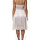 Dolce & Gabbana White Lace DG Logo Silk Dress Sleepwear