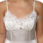 Dolce & Gabbana White Lace DG Logo Silk Dress Sleepwear