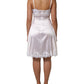 Dolce & Gabbana White Lace Gold DG Logo Silk Dress Sleepwear