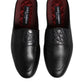 Dolce & Gabbana Black Calfskin Leather Slip On Loafers Shoes