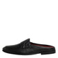 Dolce & Gabbana Black Calfskin Leather Slip On Loafers Shoes