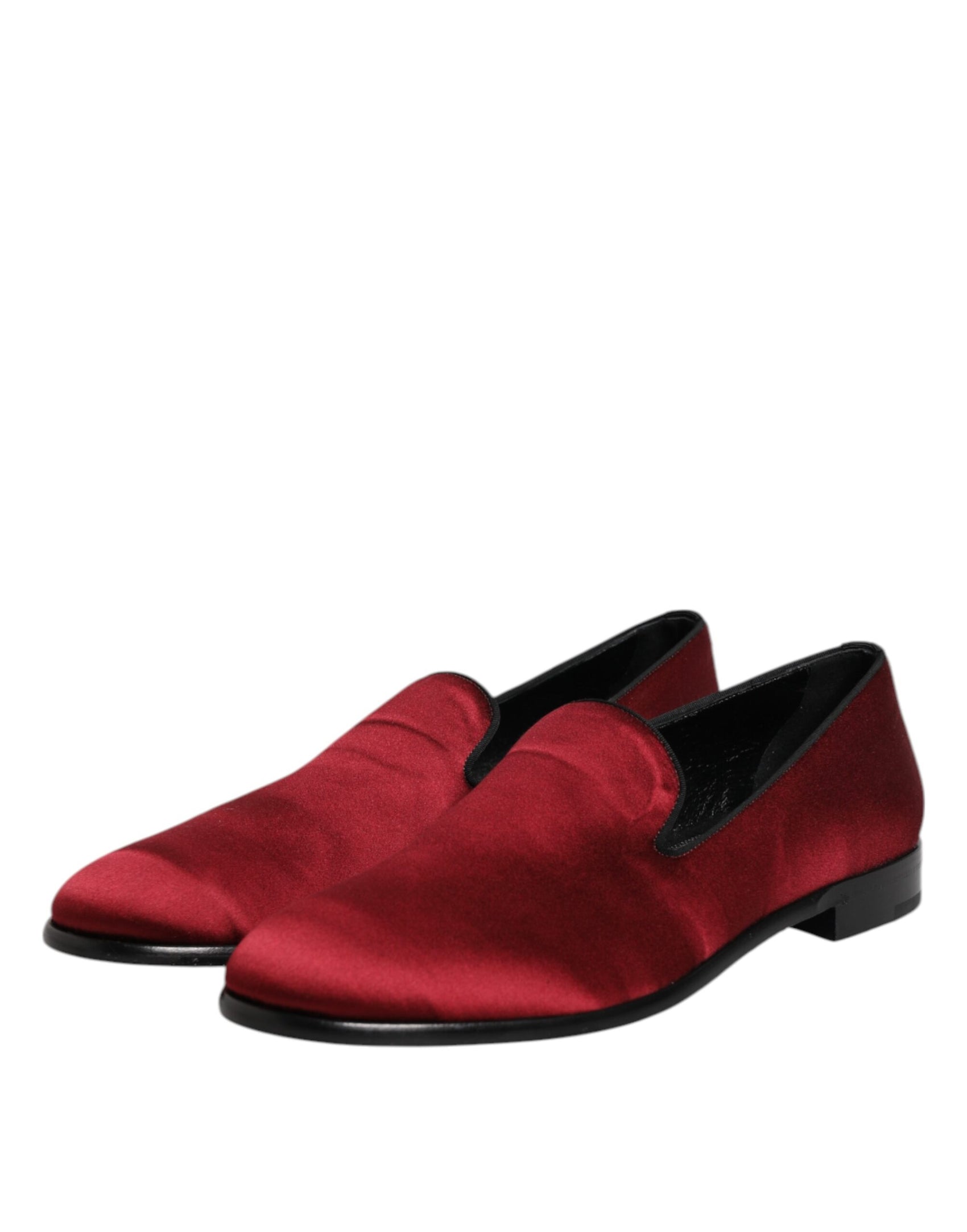 Dolce & Gabbana Red Velvet Slip On Loafers Formal Shoes