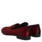 Dolce & Gabbana Red Velvet Slip On Loafers Formal Shoes