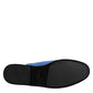 Dolce & Gabbana Blue Suede Capra Slides Flat Slipper Shoes