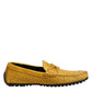Dolce & Gabbana Yellow Exotic Leather Loafers Slip On Shoes