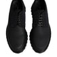 Dolce & Gabbana Black Leather Lace Up Trekking Dress Shoes