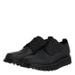 Dolce & Gabbana Black Leather Lace Up Trekking Dress Shoes