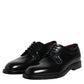 Dolce & Gabbana Black Calf Leather Lace Up Dress Derby Shoes
