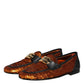 Dolce & Gabbana Orange Sequin Embellished Men Loafers Shoes