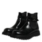 Dolce & Gabbana Black Belted DG Logo Men Chelsea Boots Shoes