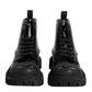 Dolce & Gabbana Black Leather Lace Up Mid Calf Boots Shoes