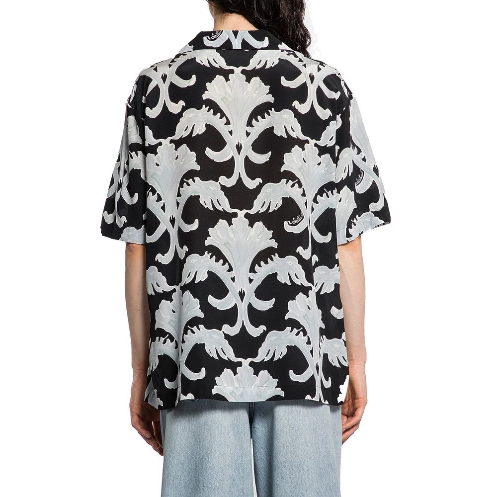 Valentino Black Silk Pattern Shirt