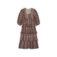 Ganni Pleated Georgette Leopard Midi Dress