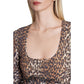 Ganni Pleated Georgette Leopard Midi Dress