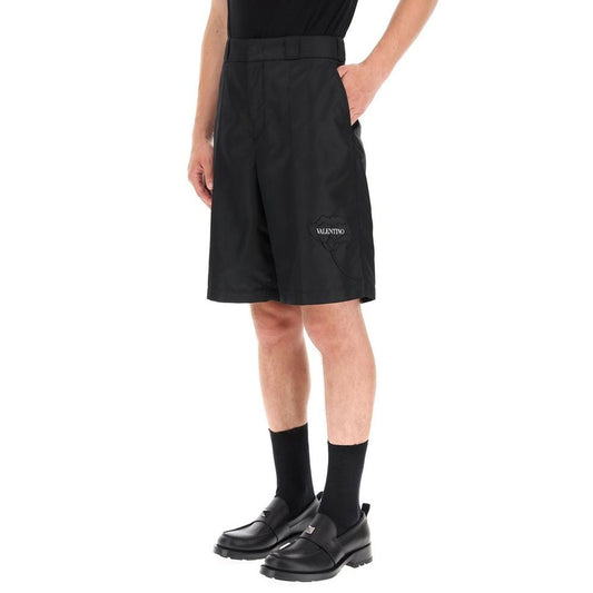 Valentino Flower Embroidery Bermuda Shorts