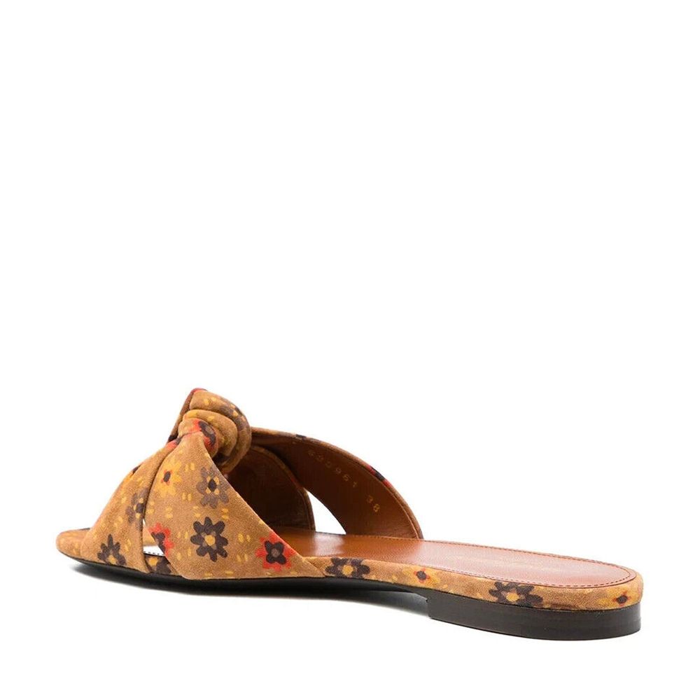 Saint Laurent Brown Leather Slides