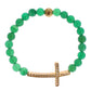 Elegant Green Jade Bead & Gold Plated Bracelet