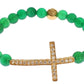 Elegant Green Jade Bead & Gold Plated Bracelet