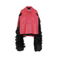 Maison Margiela Faux Fur Trimmed Leather Cape Jacket