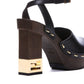 Fendi Decorative Heel Leather Pumps