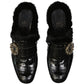 Eleventy Black Calfskin Mules