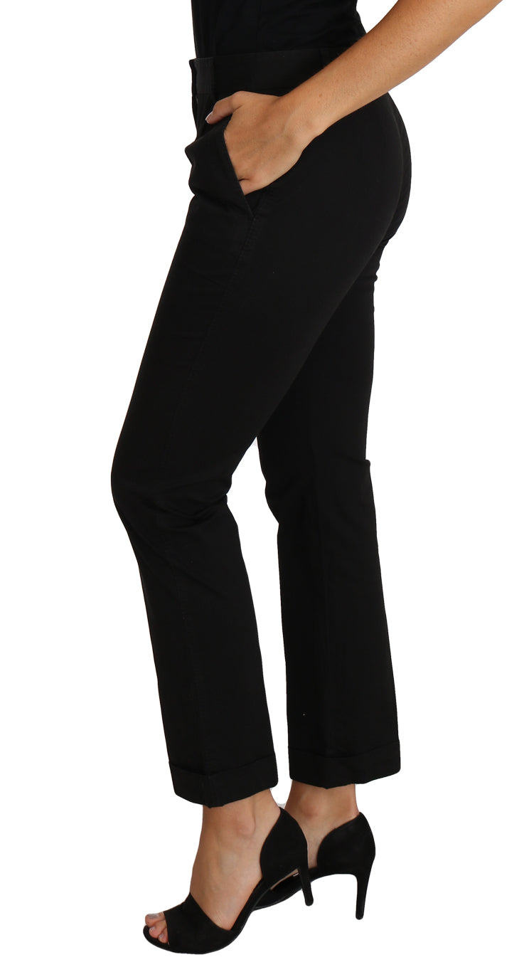 Elegante schwarze Anzughose aus Baumwolle