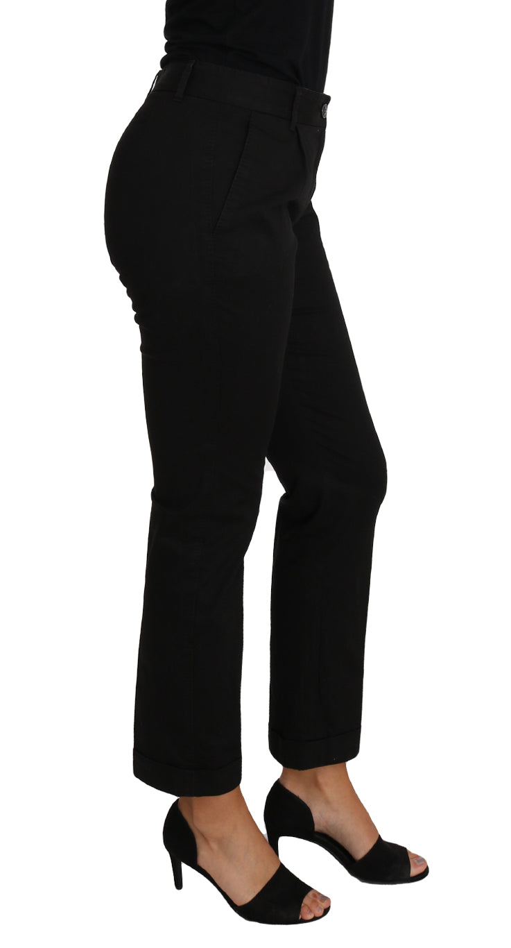 Elegante schwarze Anzughose aus Baumwolle