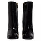 Dolce & Gabbana Black Jackie Leather Mid Calf Boots Shoes