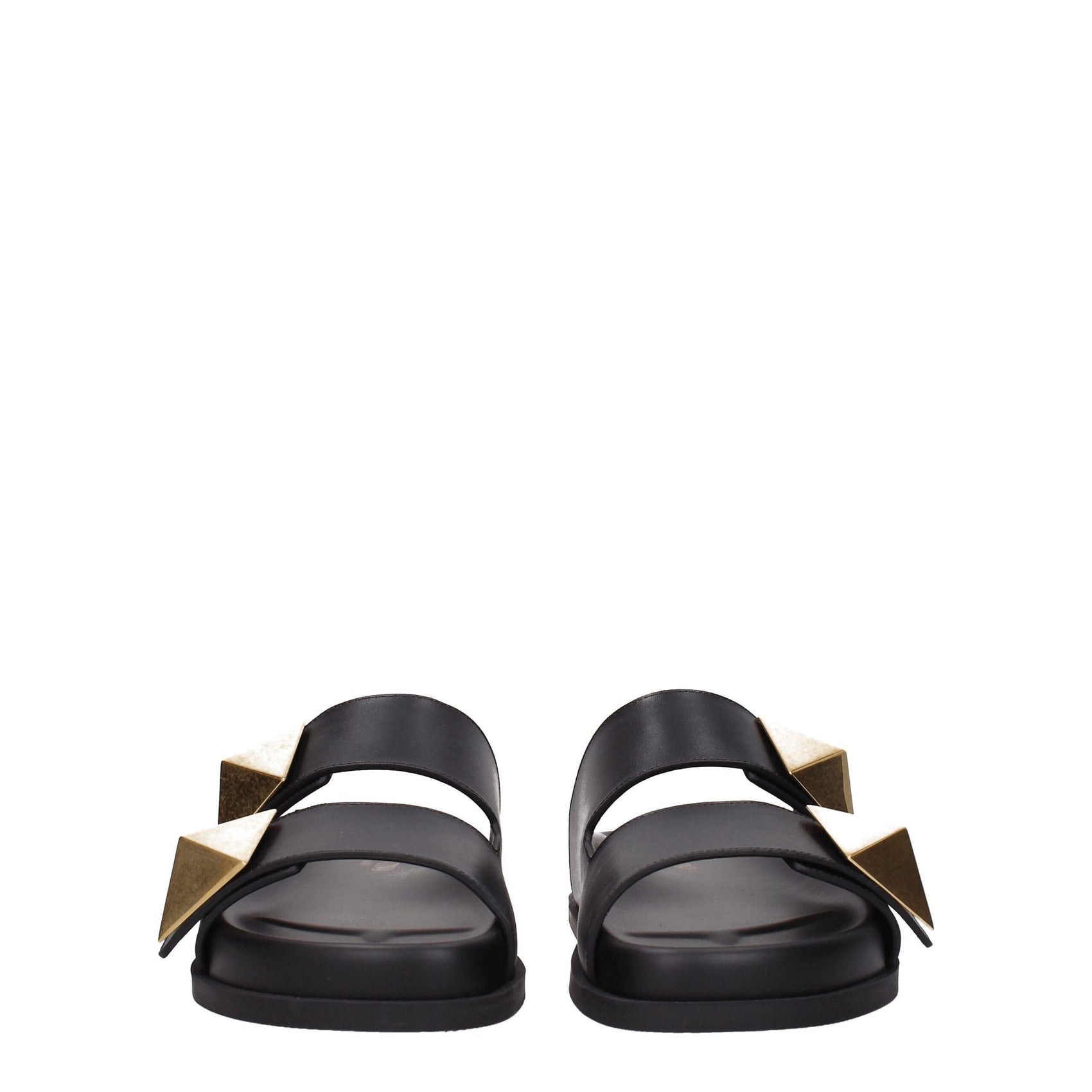 Valentino Garavani Black Leather Slippers