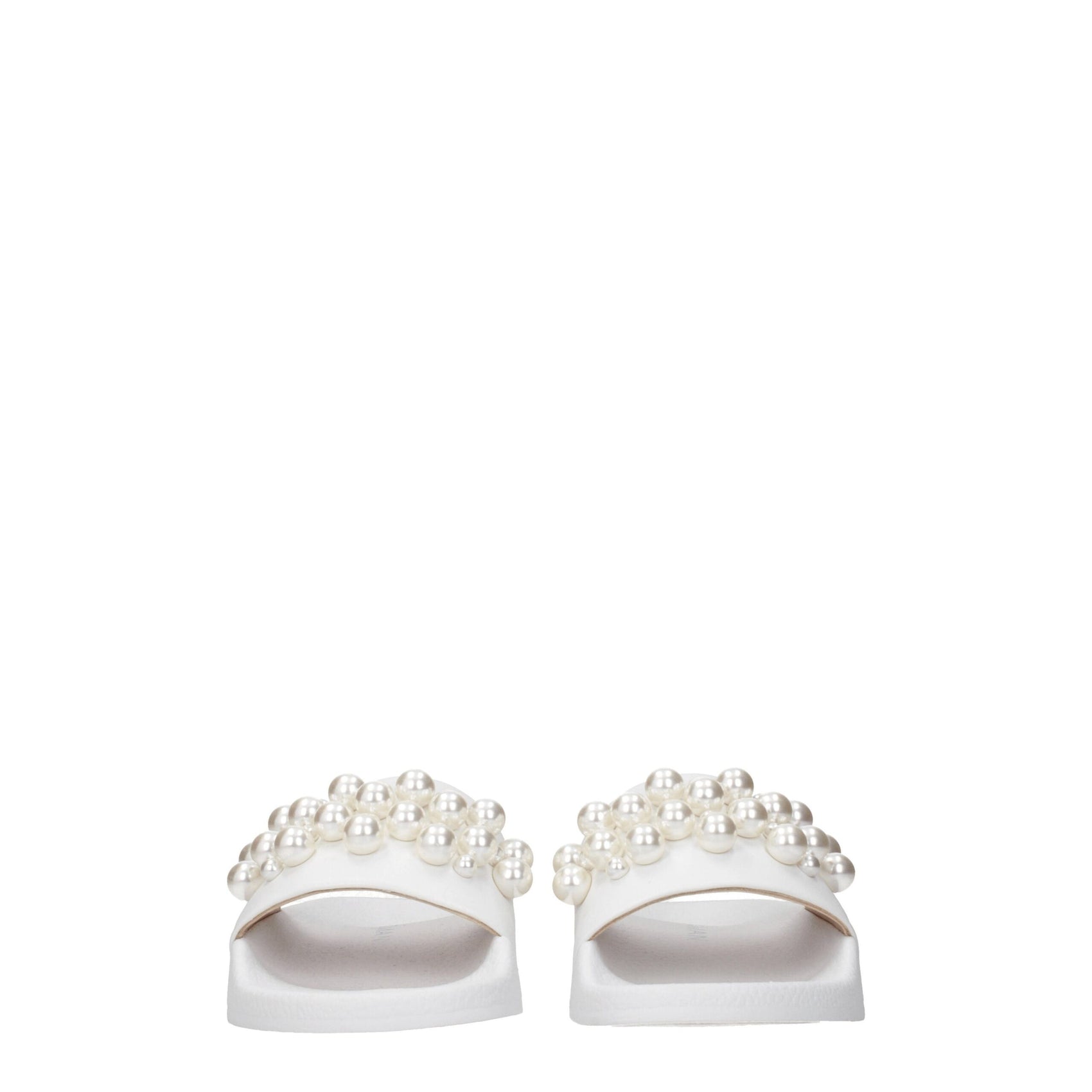 Stuart Weitzman White Leather Slippers