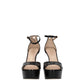Stuart Weitzman Black Leather Platform Sandals