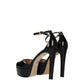 Stuart Weitzman Black Leather Platform Sandals