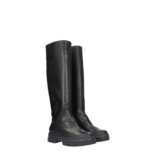 Max Mara Black Leather Over The Knee