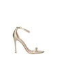 Stuart Weitzman Gold Leather Stiletto Heel Sandals