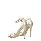 Stuart Weitzman Gold Leather Stiletto Heel Sandals