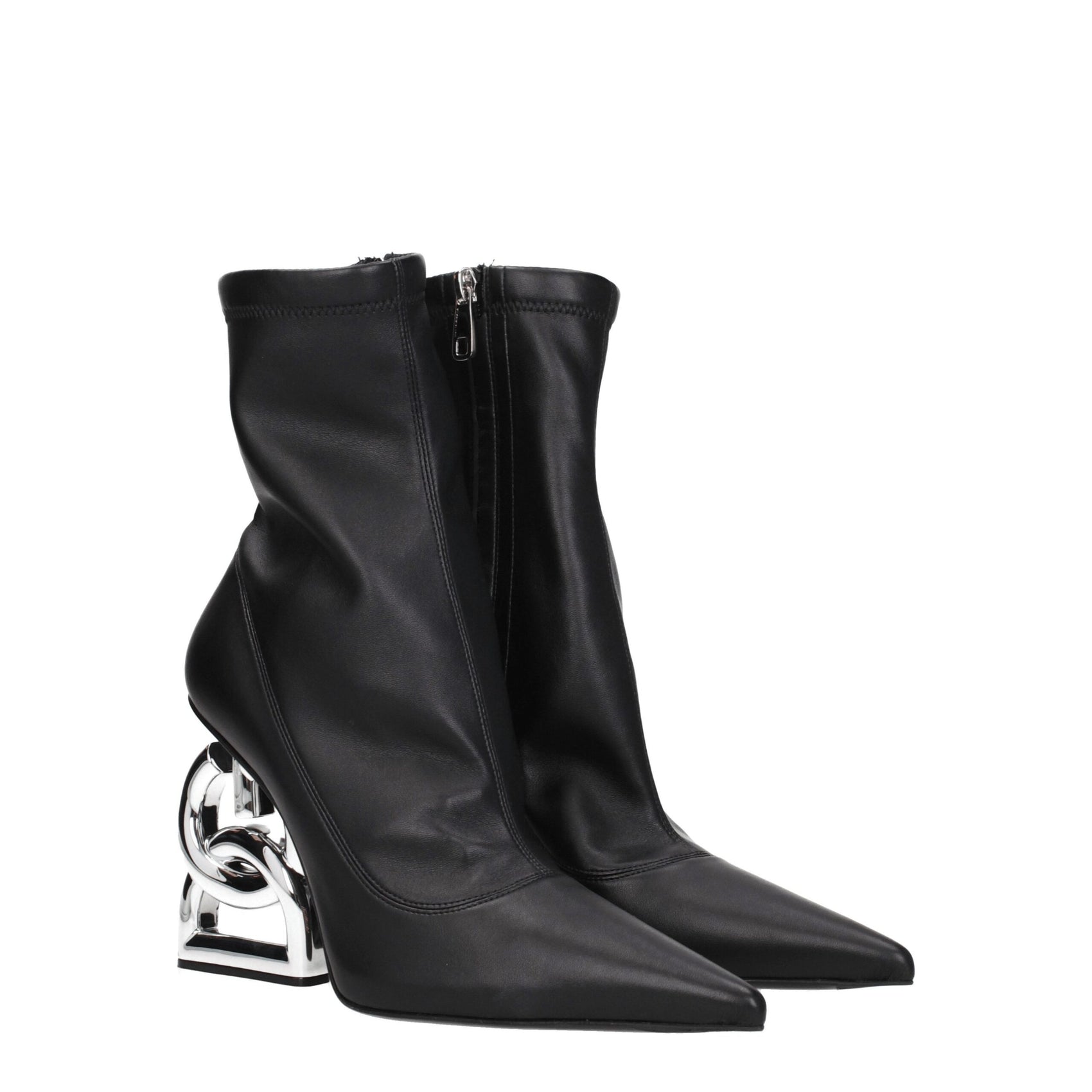 Dolce & Gabbana Black Leather Ankle Boots