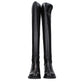 Stuart Weitzman Black Leather Over The Knee
