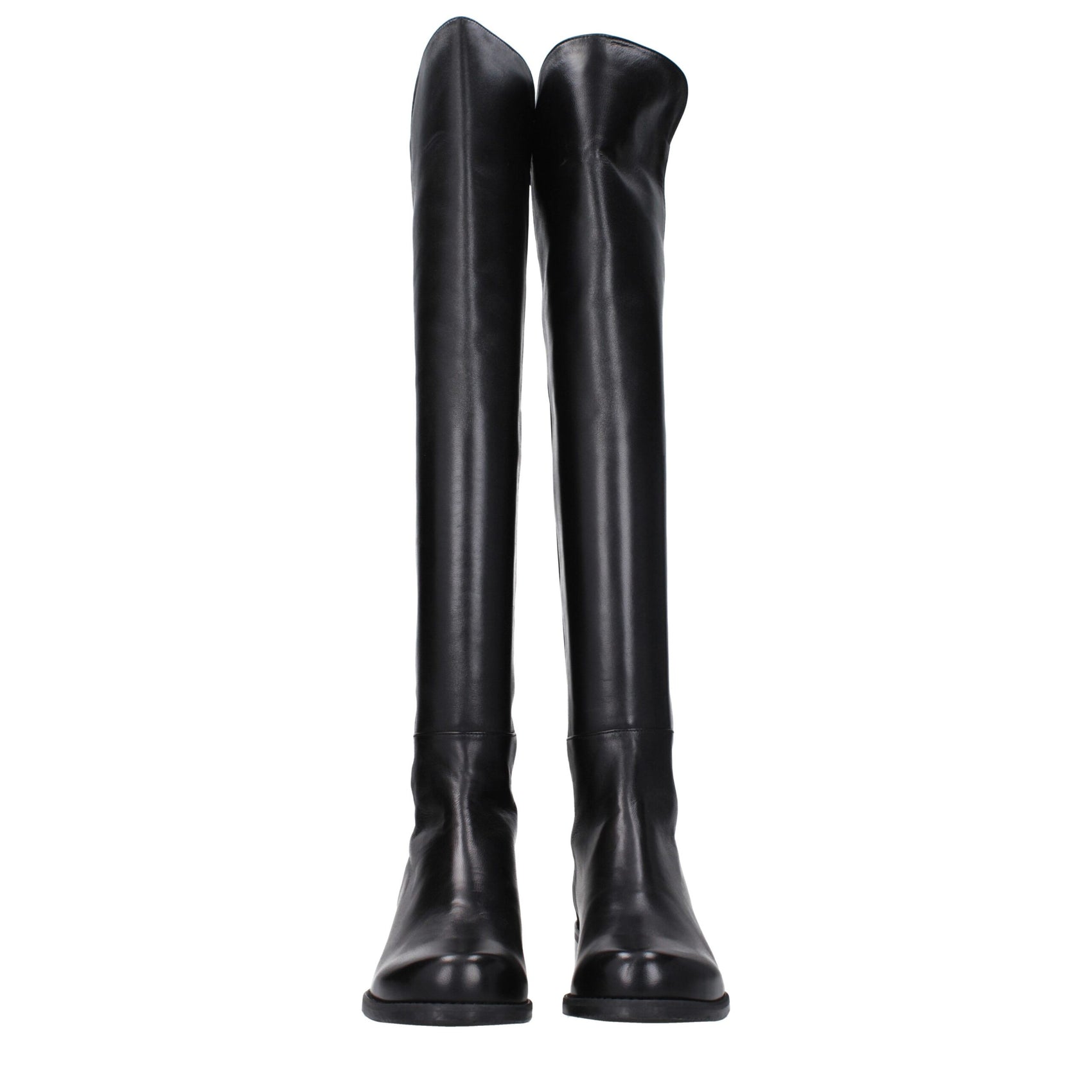 Stuart Weitzman Black Leather Over The Knee