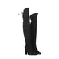 Stuart Weitzman Black Leather Over The Knee
